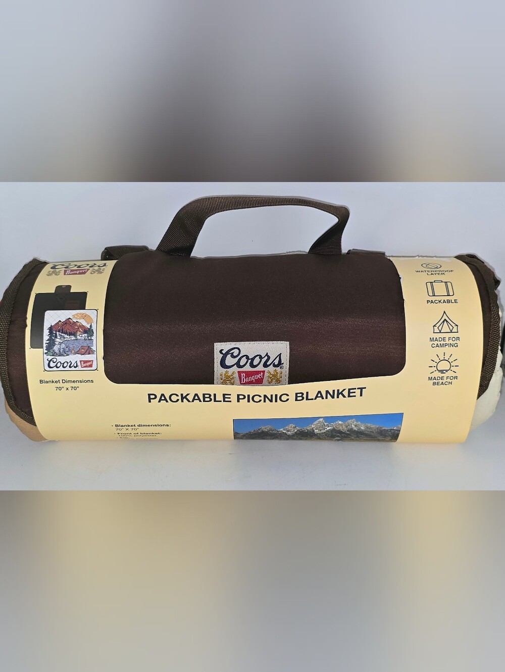 Coors Banquet Packable Picnic Blanket 70” X 70” NWT By Colorado Mad Engine